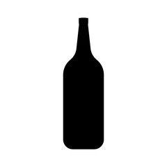 Glass bottle monochrome icon - vector