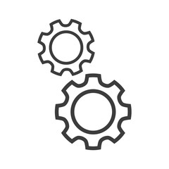 Gears flat icons on white background.