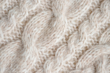 Handmade woolen fabric close-up