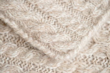 Handmade woolen fabric close-up