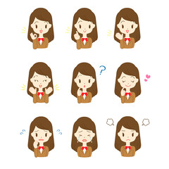 人物　イラスト　女子学生　セット