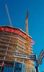 Fototapeta premium the construction site of the Westlight property near the side entrance to the Berlin zoo, Germany
