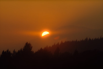 Marys Peak Sunset - Sunset over the Oregon Coast Range from Marys Peak. Oregon.