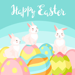 Obraz na płótnie Canvas Happy Easter greeting card.
