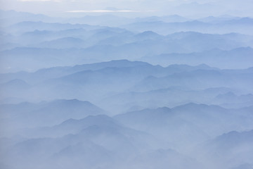 layers of mountain landscape