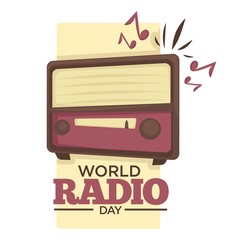 World radio day retro music broadcasting device