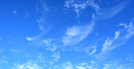 Fototapeta na wymiar Wolkenhimmel - Schleierwolken - Schönwetterwolken