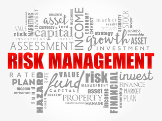 Fototapeta na wymiar Risk Management word cloud collage, business concept background