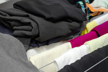 a pile of clothes as background