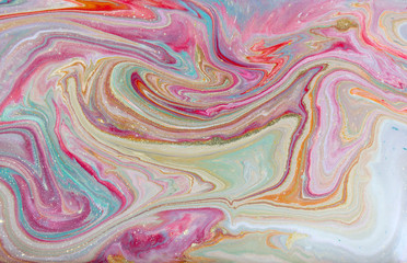 Green and red marbling pattern. Marble liquid texture.