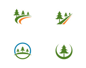 Cedar tree Logo template vector icon illustration design 