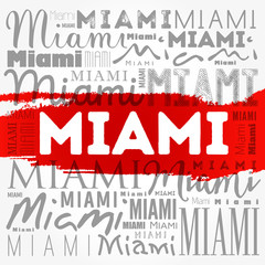 Miami wallpaper word cloud, travel concept background