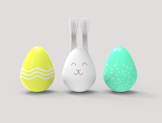 easter eggs and bunny