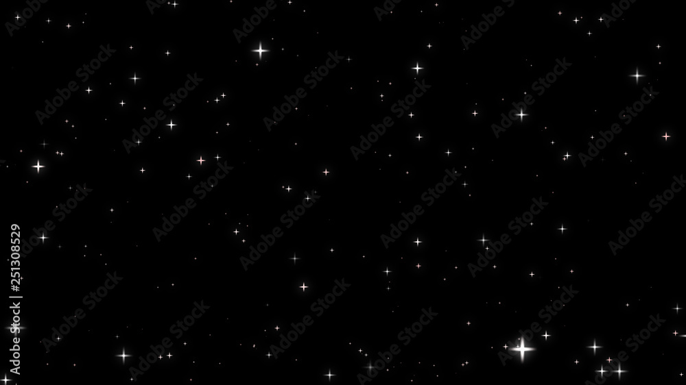 Wall mural night sky with stars sparkling on black background