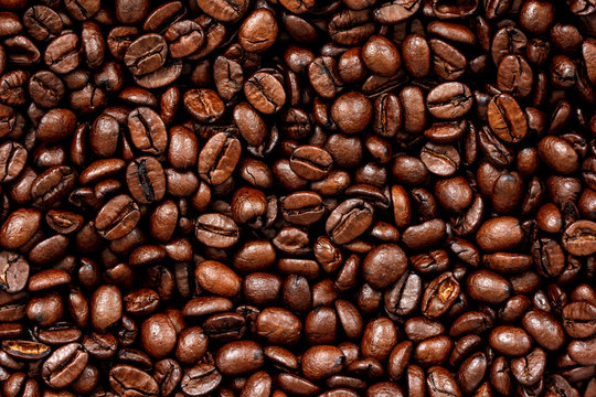 Roasted coffee beans background