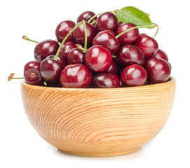 Cherries in Cup isolated on white background