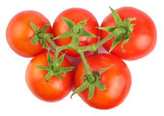 Cherry tomato isolated on white, top view