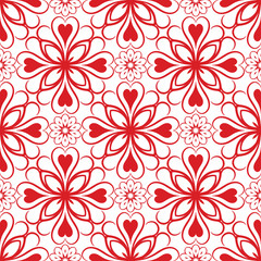 Abstract Vector Seamless Red Geometry Pattern for Background