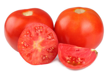 Tomatoes isolated on white background.]