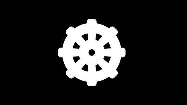 From the Glitch effect arises dharmachakra symbol. Then the TV turns off. Alpha channel Premultiplied - Matted with color black