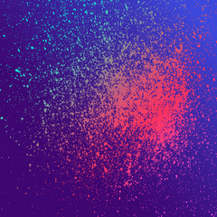 Neon explosion paint splatter artistic template design. Colorful ink texture splash in purple background vector. Trendy creative abstract design for Report Catalog Brochure Flyer Poster Banner