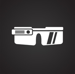 Smart gogles icon on black background for graphic and web design, Modern simple vector sign. Internet concept. Trendy symbol for website design web button or mobile app