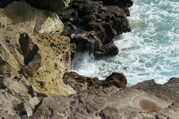 Rocks and water