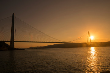 Fototapeta na wymiar Third Bridge at Istanbul, Yavuz Sultan Selim Bridge (Turkey)