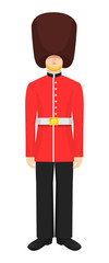 Fototapeta na wymiar Military soldier character people of royal guards of Great Britain.