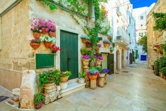 Scenic sight in Monopoli, Bari Province, Apulia, southern Italy.