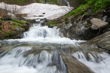 Fototapeta premium View of the brook in Caucasian mountains