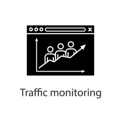 Website traffic glyph icon