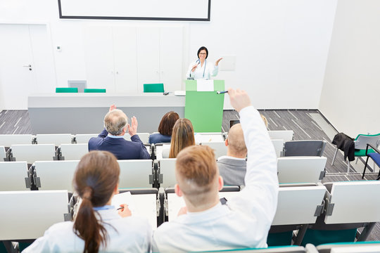 University medicine lecture in hall