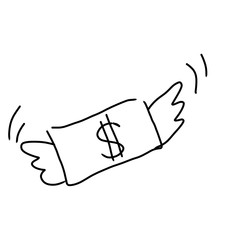 お金、浪費のイラスト