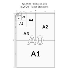 International ISO 216 A series paper sizes format comparison.