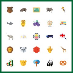 Fototapeta premium 25 big icon. Vector illustration big set. rhino and bear icons for big works