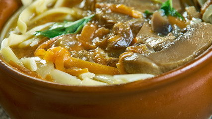 Russian  classic mushroom noodles