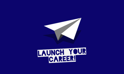 Launch Your Career Poster with Paper Plane Illustration