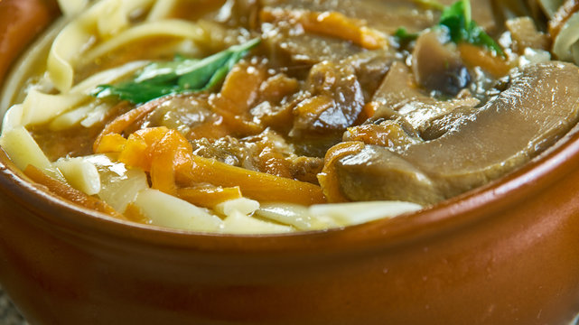 Russian  classic mushroom noodles