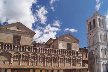 Fototapeta na wymiar Detail of the cathedral of Ferrara, Italy