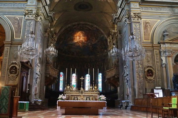 Interior of the cathedral of Ferrara, Italy