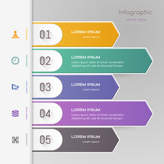 Infographics design template with icons, process diagram, vector eps10 illustration