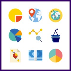 9 exchange icon. Vector illustration exchange set. money icons and pie chart icons for exchange works