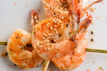 Grilled tiger shrimps