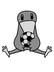 fußball spielen verein ball club kicker krähe sitzend boden rabe vogel küken vögelchen comic cartoon süß niedlich clipart design cool gemalt