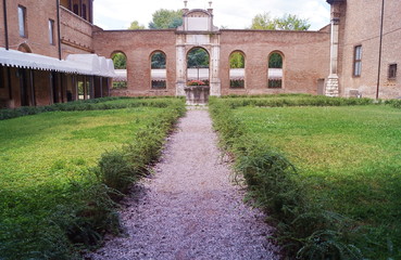 Obraz premium Courtyard of Diamonds Palace, Ferrara, Italy