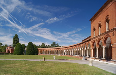 ancient,architecture,art,artist,building,cemetery,certosa,chapel,charterhouse,christianity,church,city,column,death,europe,exterior,famous,ferrara,grave,graveyard,historic,history,italian,italy,landma