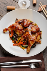 Chicken with vegetables and sauce