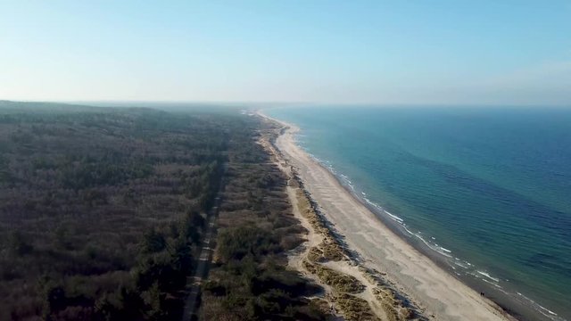 Aerial view of Tisvildeleje Beach, Denmark
