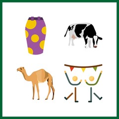 4 cute icon. Vector illustration cute set. skirt and dancing icons for cute works